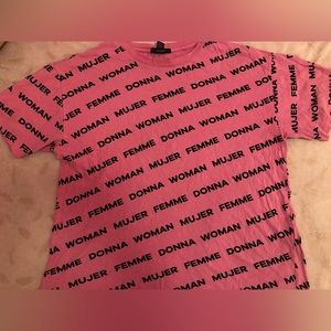 Pink tee shirt from forever 21 size medium ,super comfortable and really cute